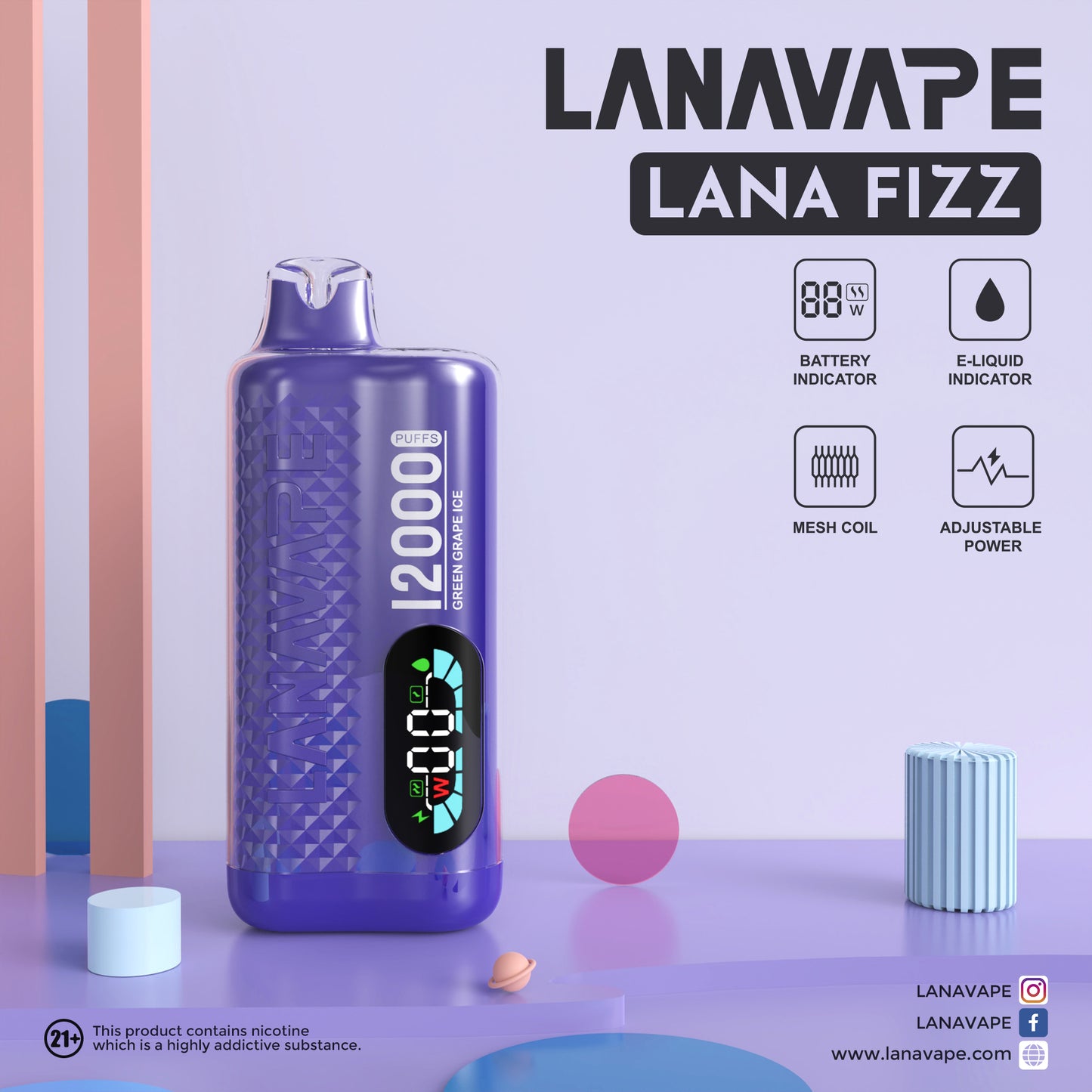 Lana Fizz 12K グリーングレープ味
